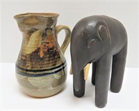 Handmade Elephant and Pitcher