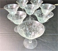 8-piece Etched Wine Glasses