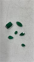 6 Green Onyx Cut Stones