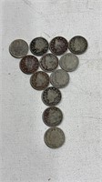 12 Silver Liberty Nickels -63 From Before 1900