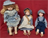 11 - LOT OF 3 COLLECTOR DOLLS