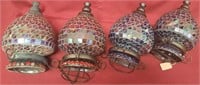 11 - 4 MOSAIC HANGING CANDLE HOLDERS