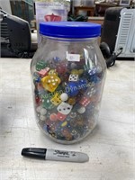 Jar of Old Marbles & Dice