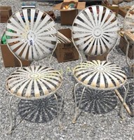 (2) vintage metal lawn chairs