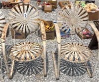 (2) vintage metal lawn chairs