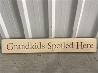 2' Wooden Sign Grandkids Spoiled Here