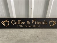 2' Wooden Sign Coffee & Friends The Perfect Blend
