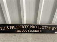 2' Wooden Sign Property Protected By Big Dog Secuy
