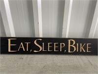 2' Wooden Sign Eat Sleep Bike