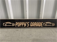 2' Wooden Sign Poppy's Garage