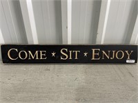 2' Wooden Sign Come Sit Enjoy