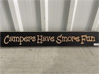 2' Wooden Sign Campers Have S'more Fun