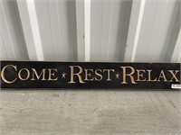 2' Wooden Sign Come Rest Relax