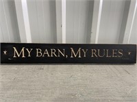 2' Wooden Sign My Barn My Rules