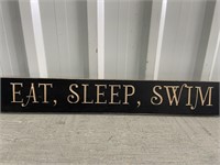 2' Wooden Sign Eat Sleep Swim