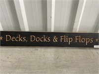 2' Wooden Sign Decks Docks & Flip Flops