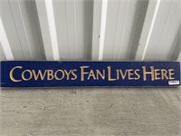 2' Wooden Sign Cowboys Fan Lives Here