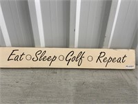 2' Wooden Sign Eat Sleep Golf Repeat