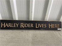 2' Wooden Sign Harley Rider Lives Here