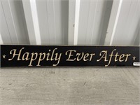 2' Wooden Sign Happily Ever After