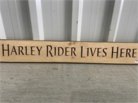 2' Wooden Sign Harley Rider LIves Here