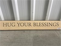 2' Wooden Sign Hug Your Blessings