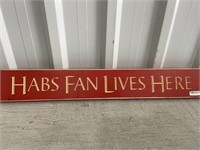 2' Wooden Sign Habs Fan Lives Here