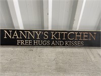 2' Wooden Sign Nany's Kitchen Free Hugs & Kisses