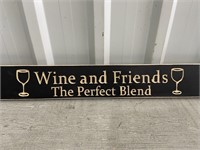 2' Wooden Sign Wine & Friends The Perfect Blend