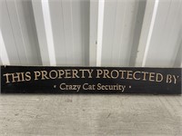 2' Wooden Sign This Property Protected By...