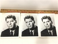Three Burt Lancaster Autographed 5x7 Photos. No