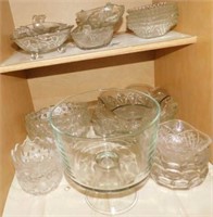 Lot of clear glass: Trifle bowl - Serving bowls -