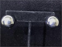 Sterling silver ball clip on earrings