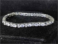 Sterling silver clasp bracelet with clear glass