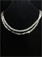 Sterling silver chain necklace 17.5 inches 31.8g