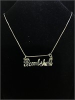 Sterling silver necklace with “bombshell” pendant