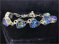 Sterling silver bracelet with multi-colored