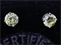 Sterling silver earrings with yellow tourmaline