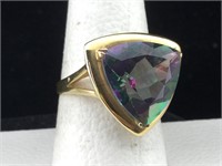 14k gold ring with mystic topaz Retail value $800