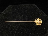14k gold hat pin 1.5g 2 inches