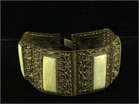 Vintage Japanese Bracelet Etched Ivory