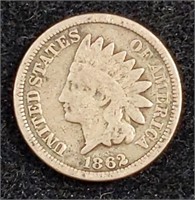 1862 Copper Nickel Indian Head Penny coin