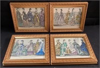 Group of 4 framed Kimmel & Forster Godey’s