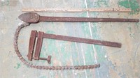 ANTIQUE PIPE WRENCH & CLAMP