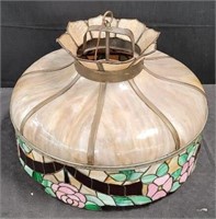 Leaded glass Tiffany style lamp shade approx 16"