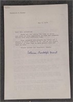 Signed letter - Catherine & Randolph Hearst.