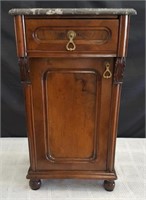 Antique French Victorian walnut & marble top