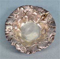 Sterling Silver Repousse Candy Dish, 1.9 TO