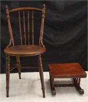 Victorian chair with pressed wood seat and