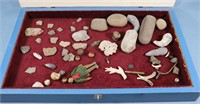 Native American Stone Artifacts w/ Display